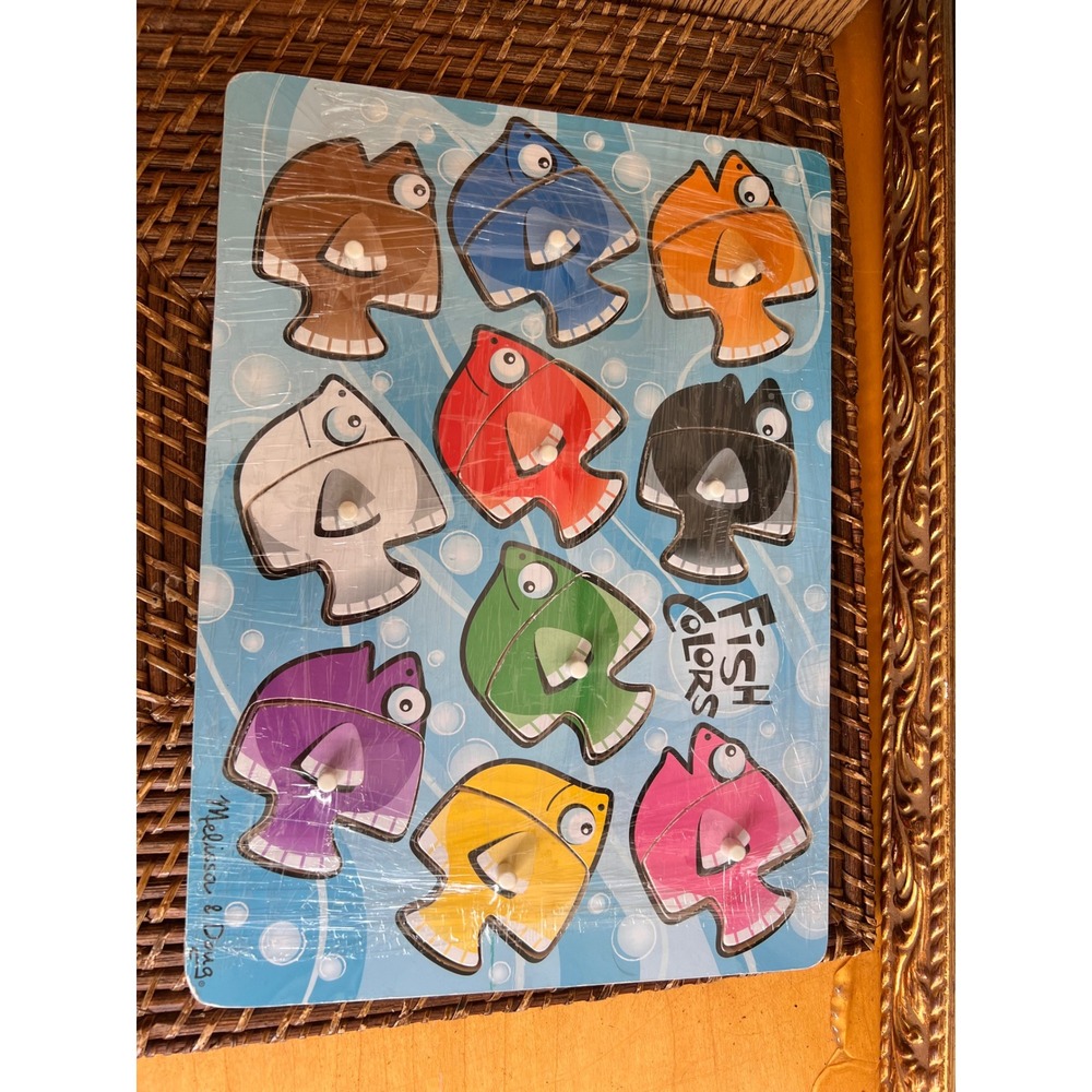 Melissa & Doug Fresh Start Peg Puzzle Fish Colors Mix n Match Wooden Toy 3268